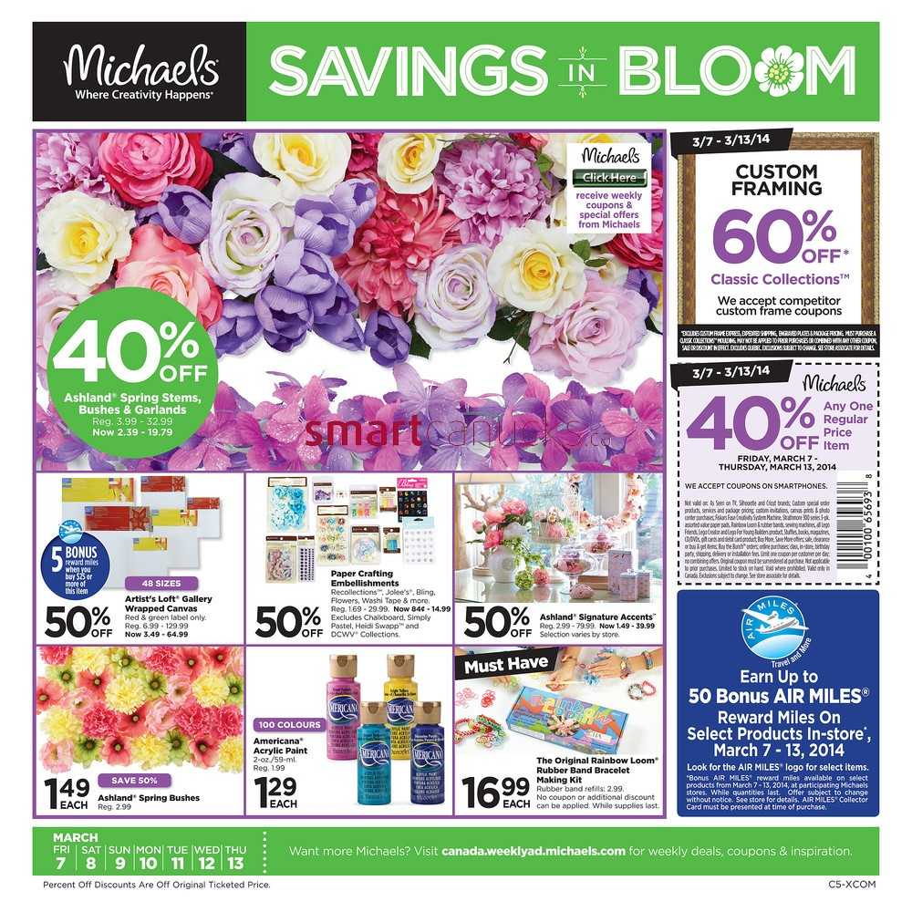 Michaels flyer March 14 to 20