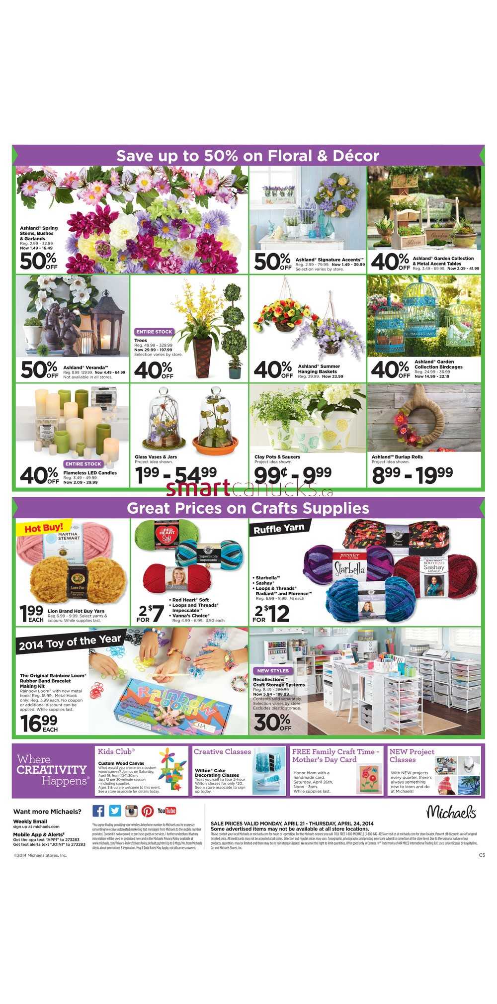 Michaels flyer April 25 to May 1