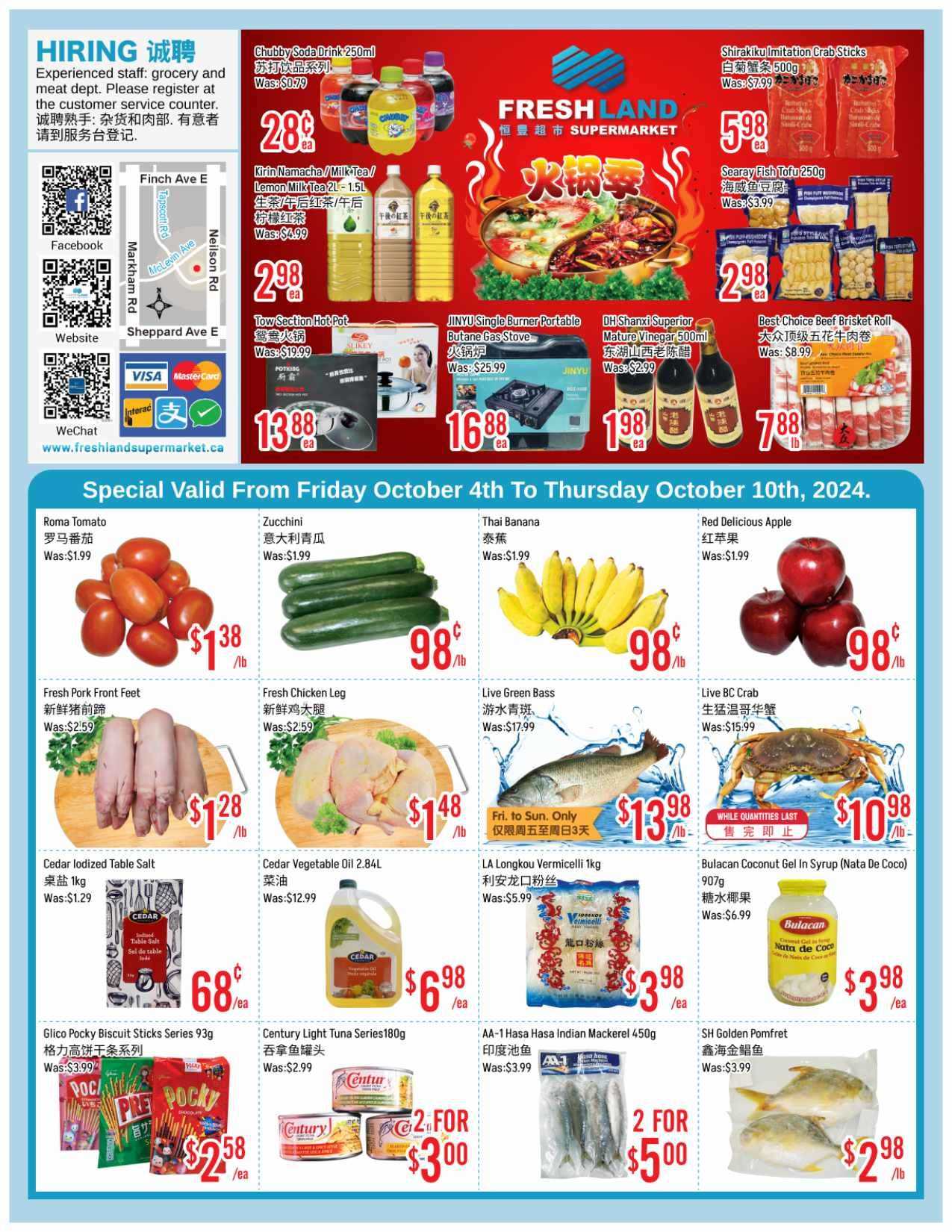 FreshLand Supermarket Flyer October 4 To 10