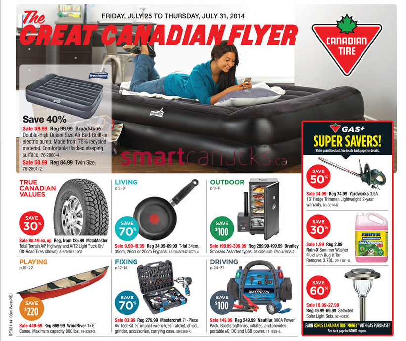 Canadian Tire Weekly Flyers Ontario (ON) Friday, July 25 To Thursday