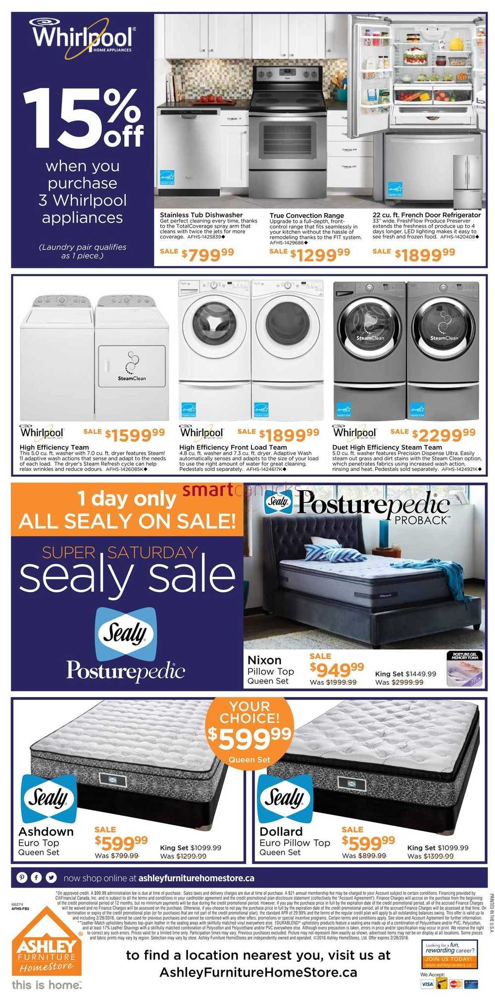 Ashley Furniture HomeStore (West) Weekend Sale Flyer February 26 to 28