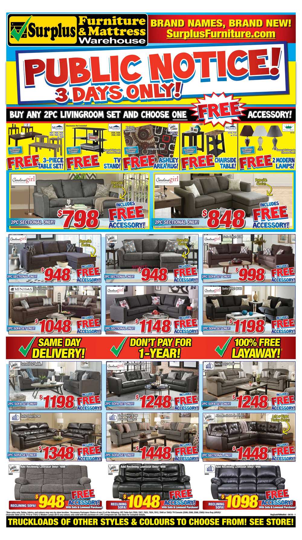 Surplus Furniture & Mattress Warehouse (Medicine Hat) Flyer April 3 to 9