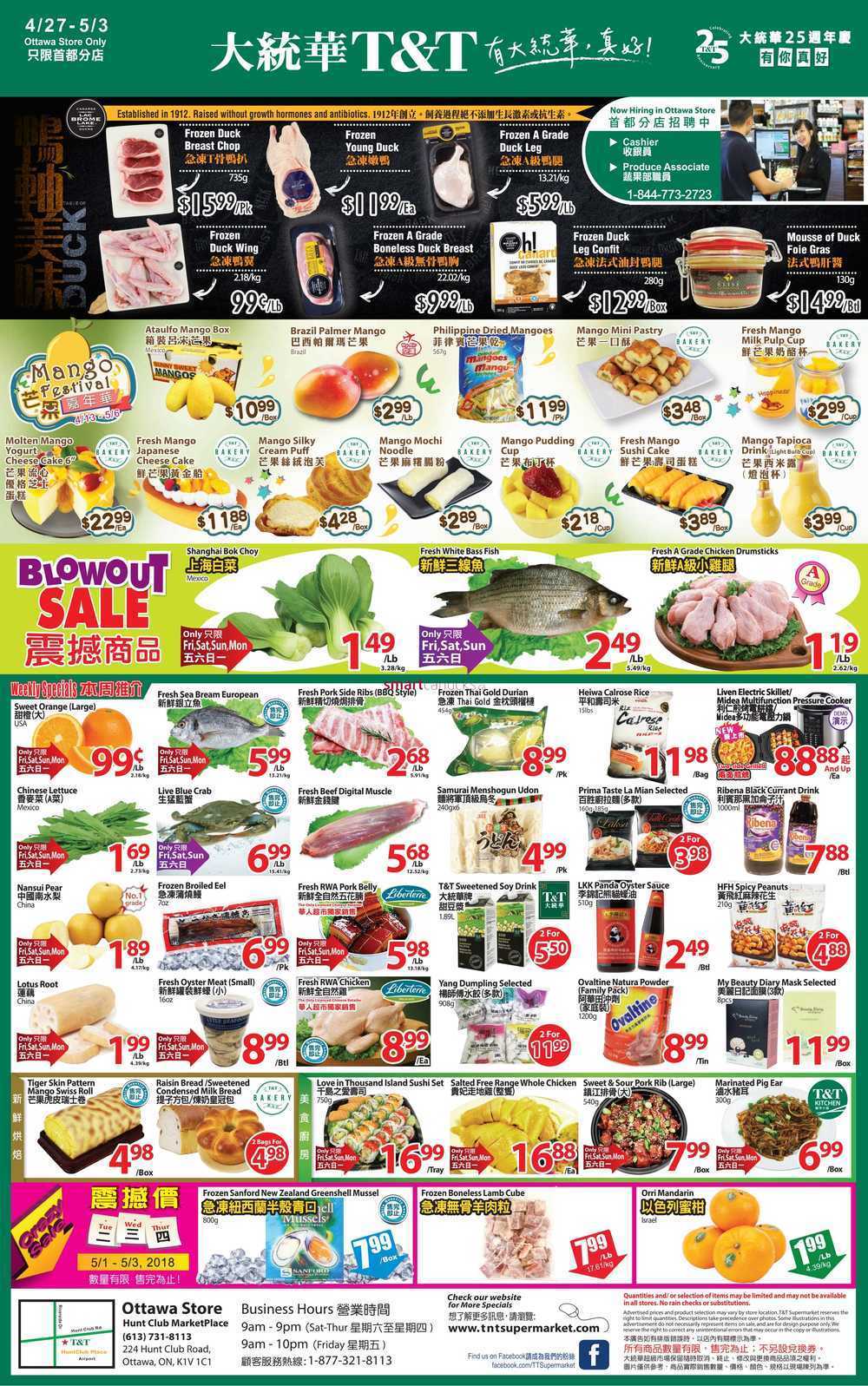 T&T Supermarket (Ottawa) Flyer April 27 to May 3