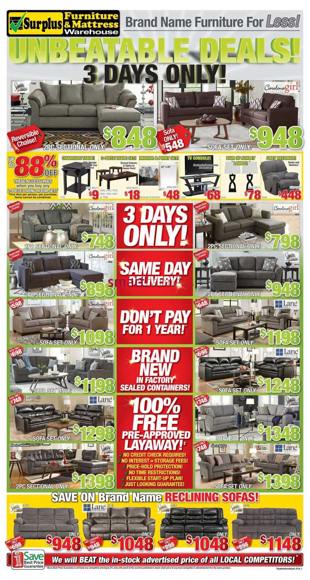 Surplus Furniture & Mattress Warehouse (Sault Ste Marie) Flyer July 3 to 9