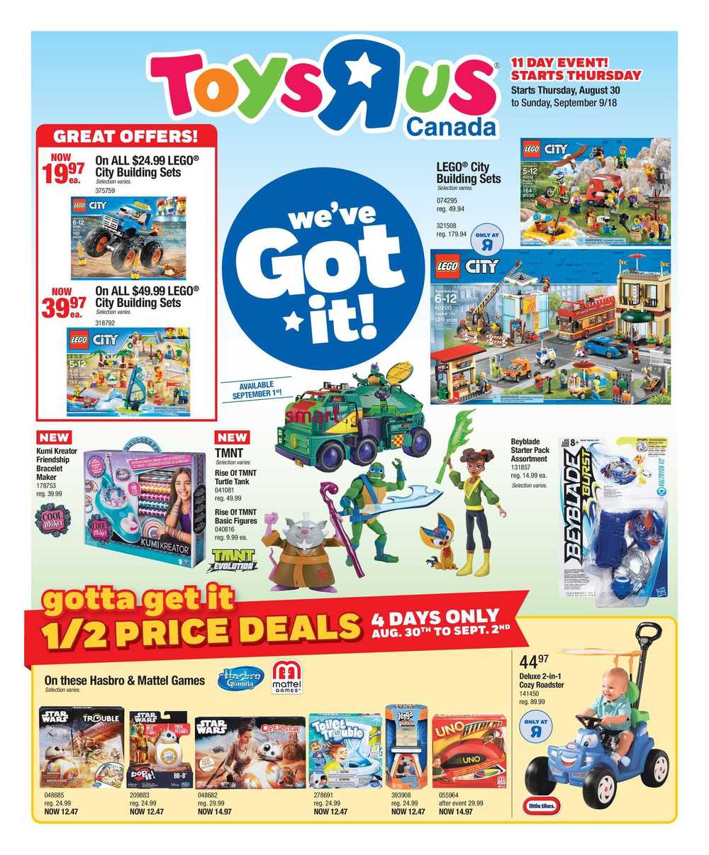 Toys R Us Flyer August 30 to September 9