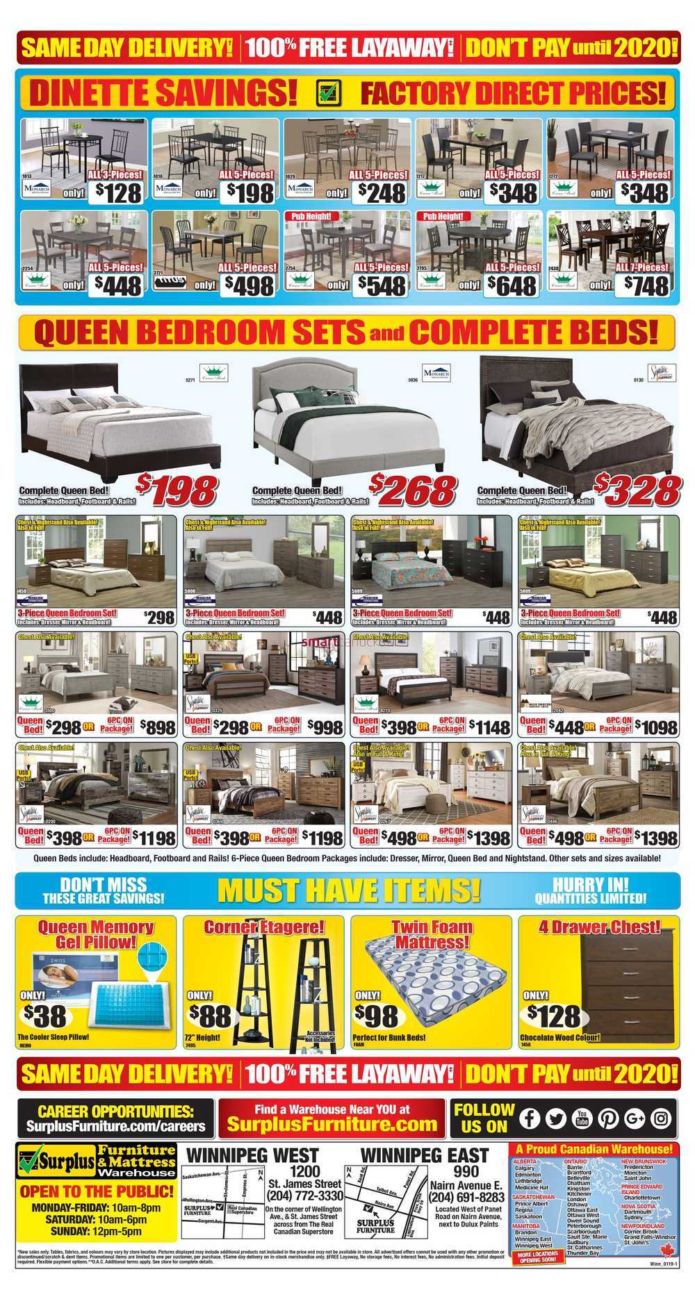 Surplus Furniture & Mattress Warehouse (Winnipeg) Flyer January 1 to 7