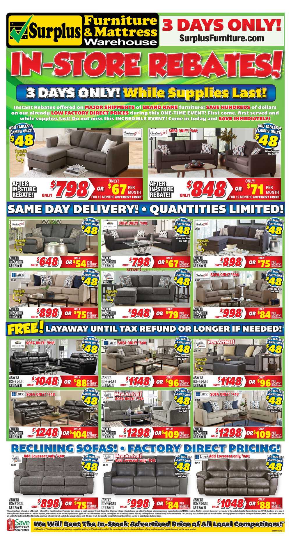 Surplus Furniture & Mattress Warehouse (Brantford) Flyer January 29 to