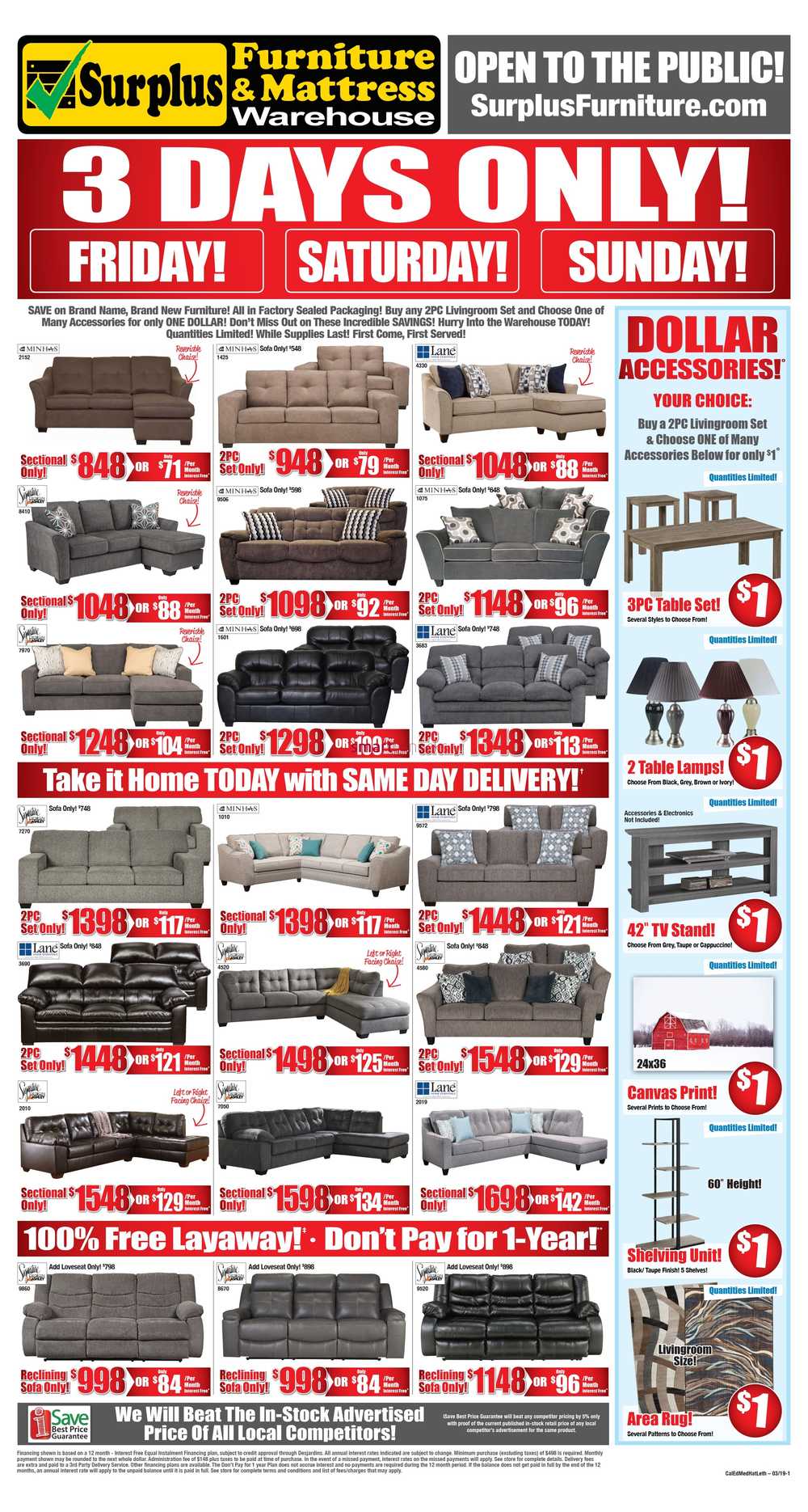Surplus Furniture Mattress Warehouse Calgary Flyer February 26