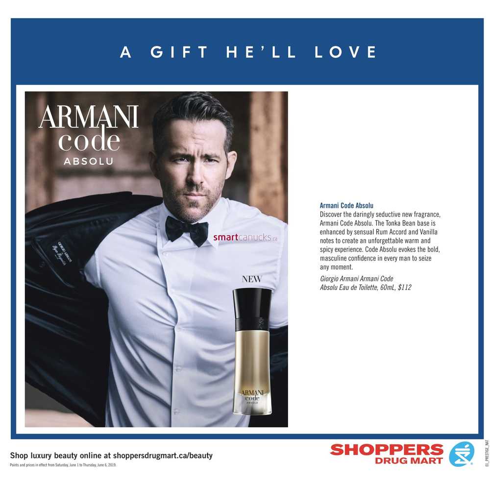 shoppers drug mart armani code