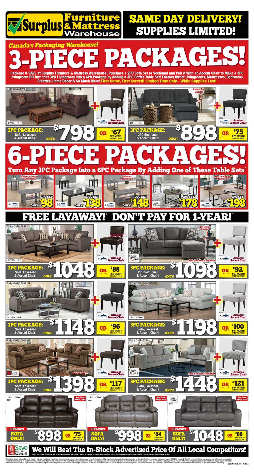 Surplus Furniture Mattress Warehouse Calgary Flyer July 9 To 29