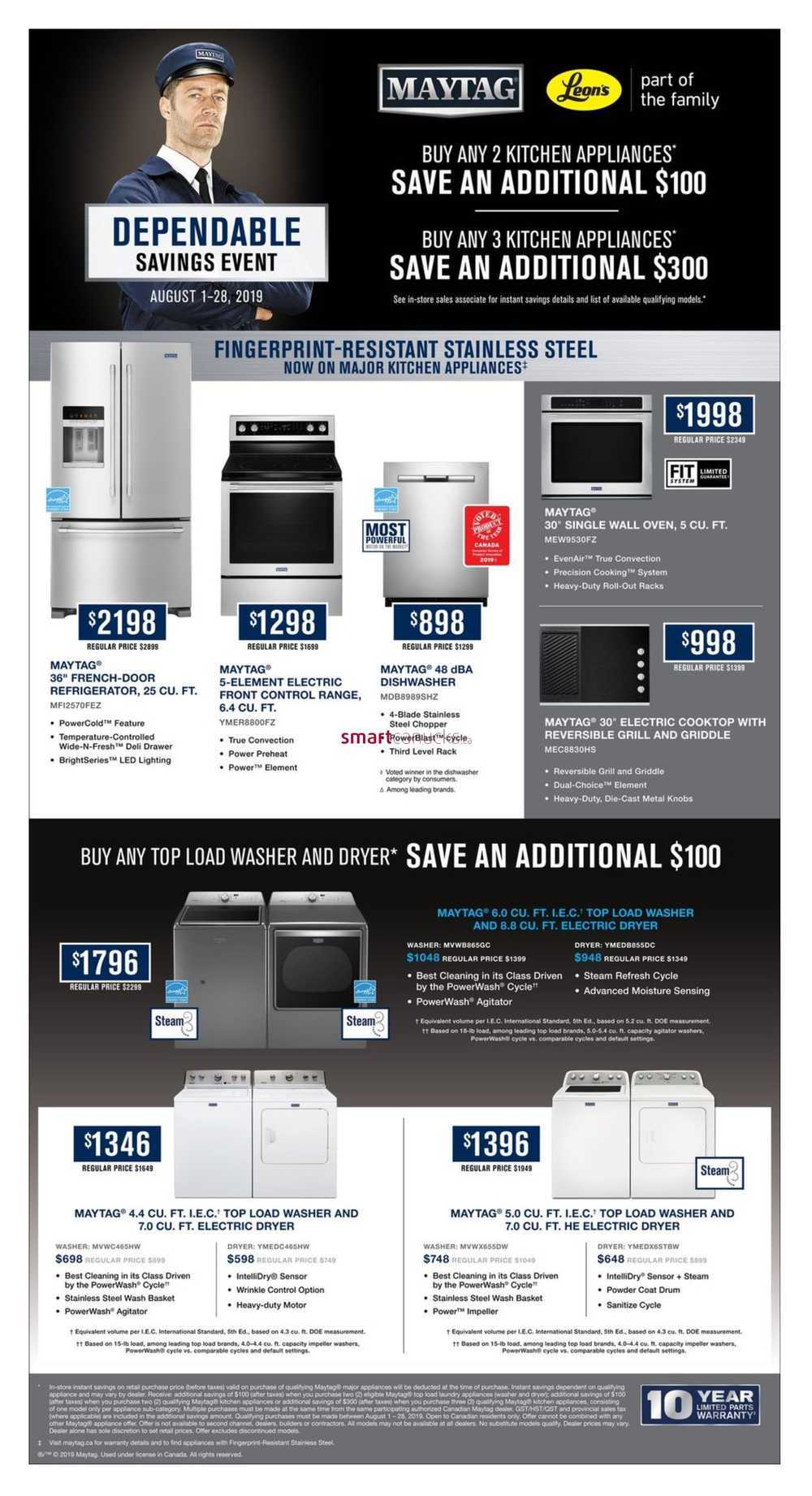 Leon's Appliance Sale Flyer August 1 to 28