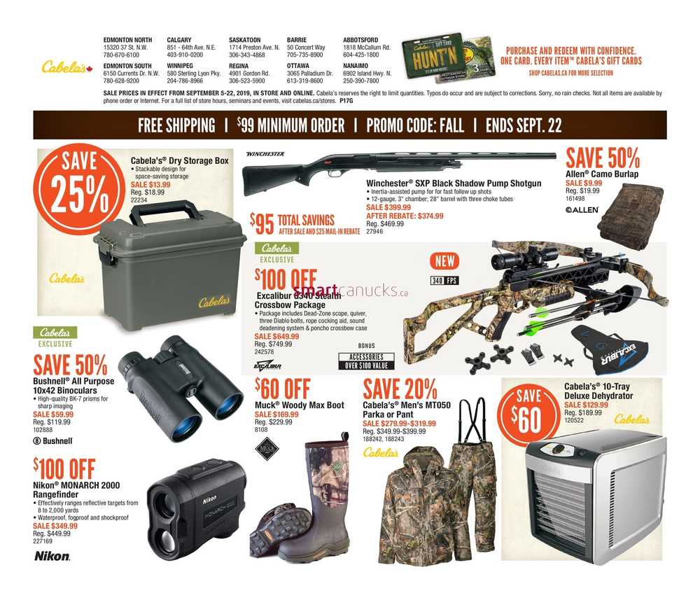 Cabela's Gear Up Sale Flyer September 5 to 22