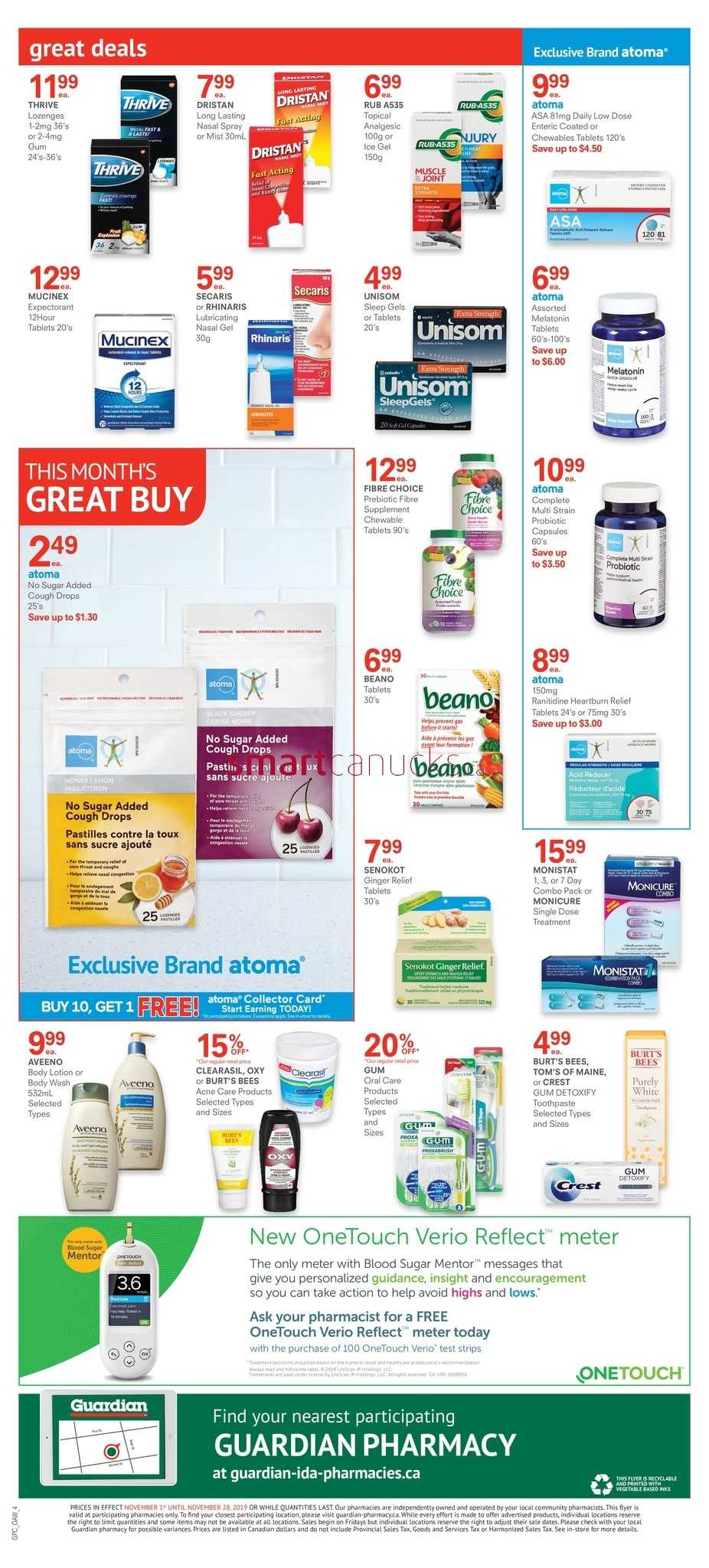 Guardian Pharmacy Flyer November 1 to 28