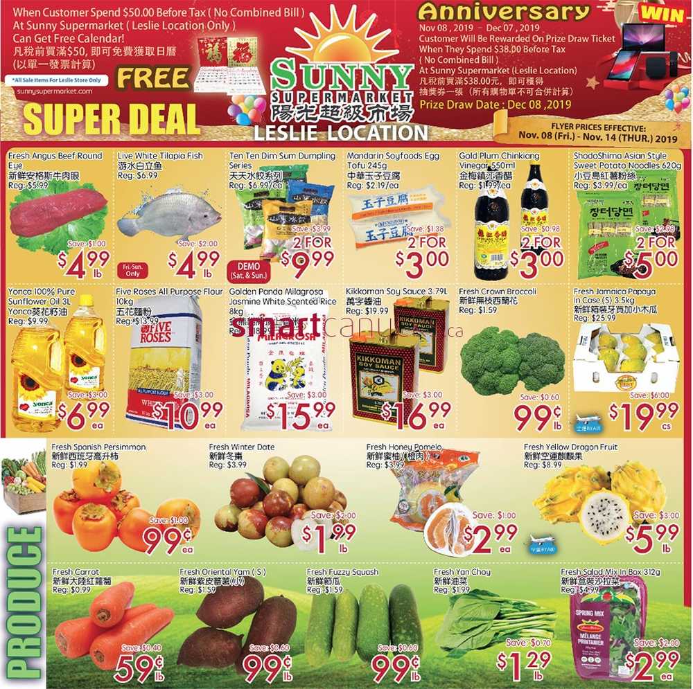 Sunny Supermarket (Leslie) Flyer November 8 to 14