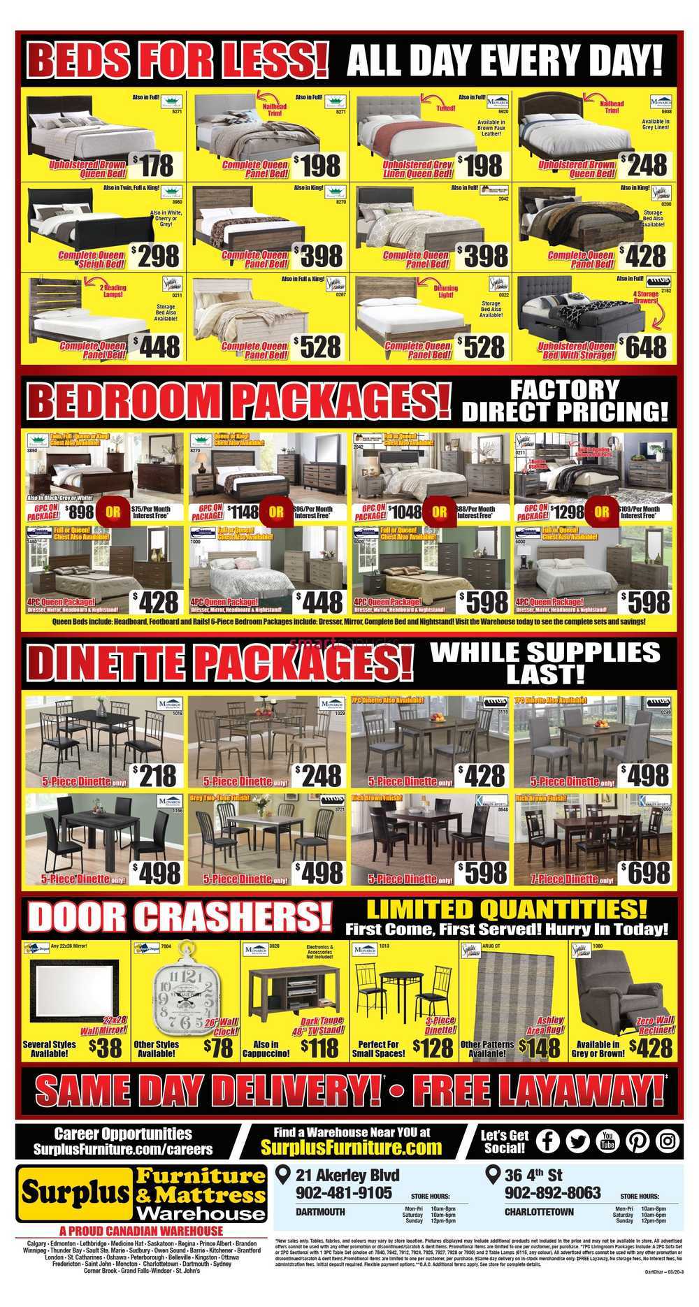 Surplus Furniture & Mattress Warehouse (Charlottetown) Flyer March 17 to 30