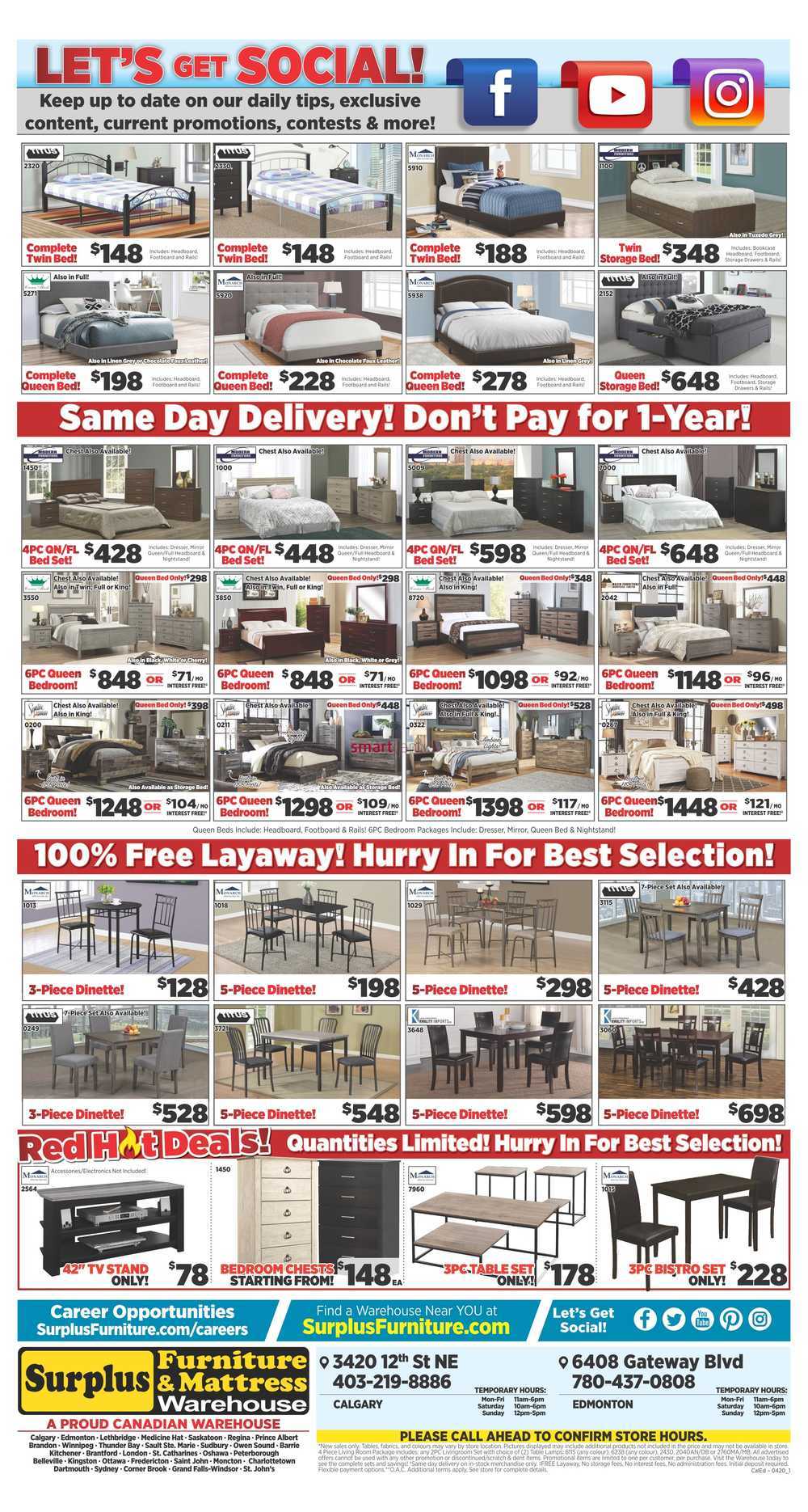 Surplus Furniture & Mattress Warehouse (Edmonton) Flyer March 31 to April 6