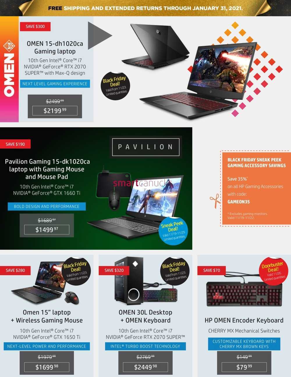 HP HewlettPackard Black Friday Flyer November 19 to December 6