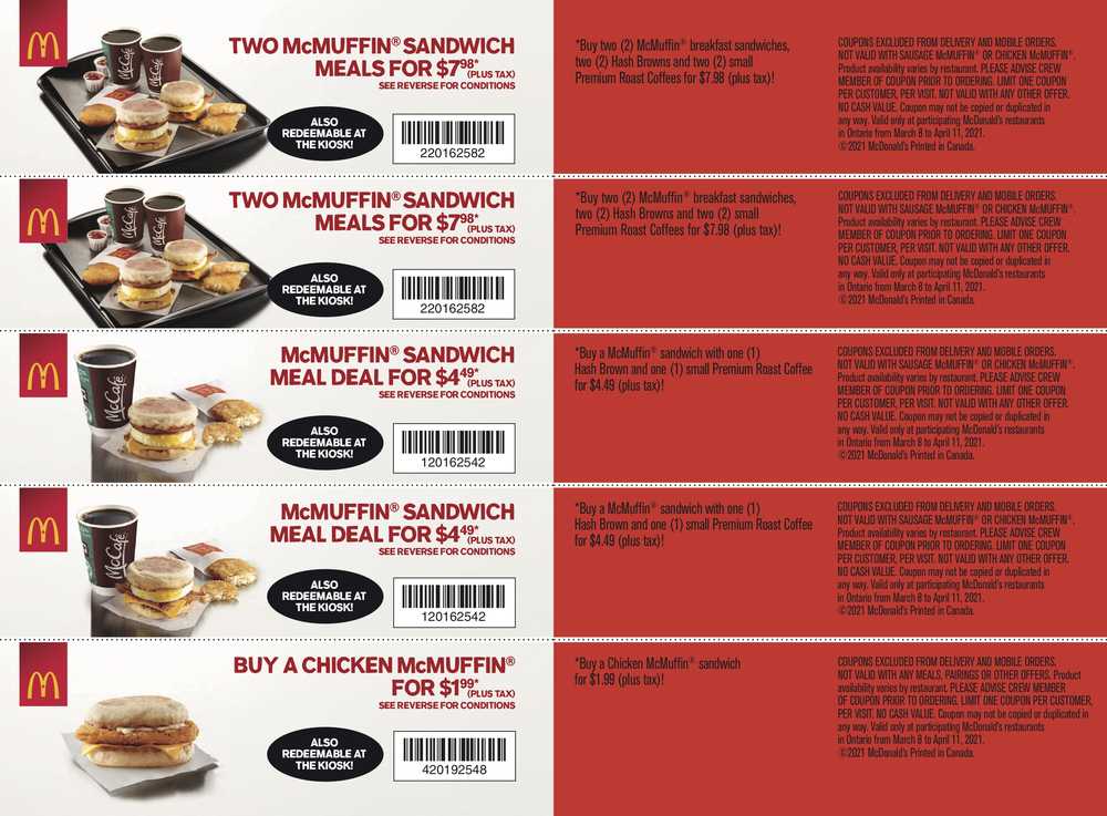 McDonald's Canada Coupons (ON) Valid from March 8 to April 11