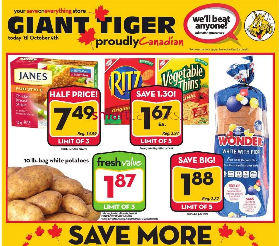 Giant Tiger(ON) flyer October 2 to 9