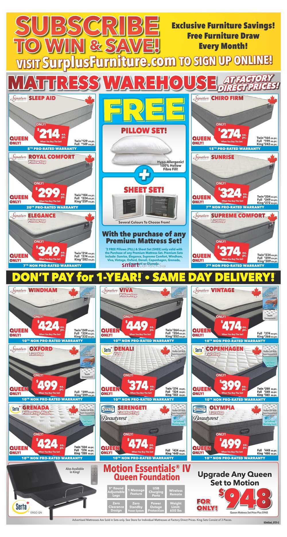 Surplus Furniture & Mattress Warehouse (Kitchener) Flyer July 12 to