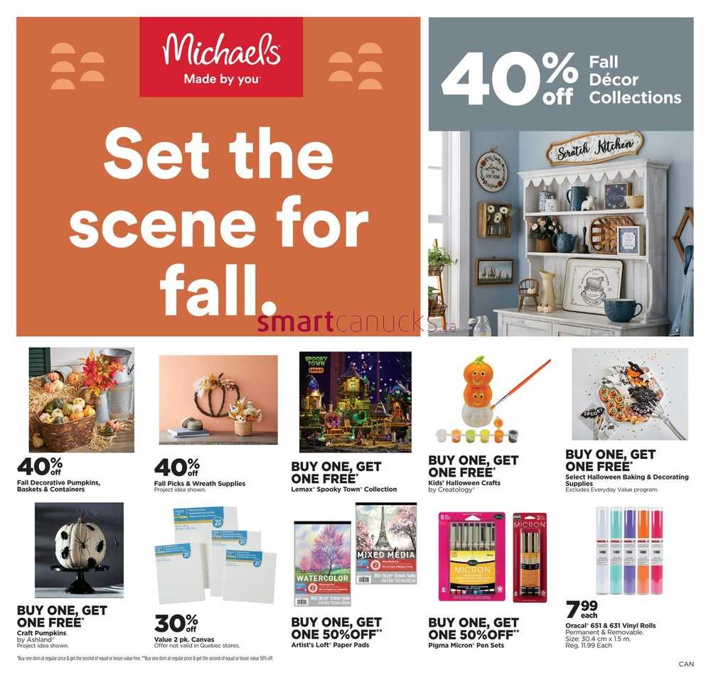Michaels Arts and Crafts Canada Flyers