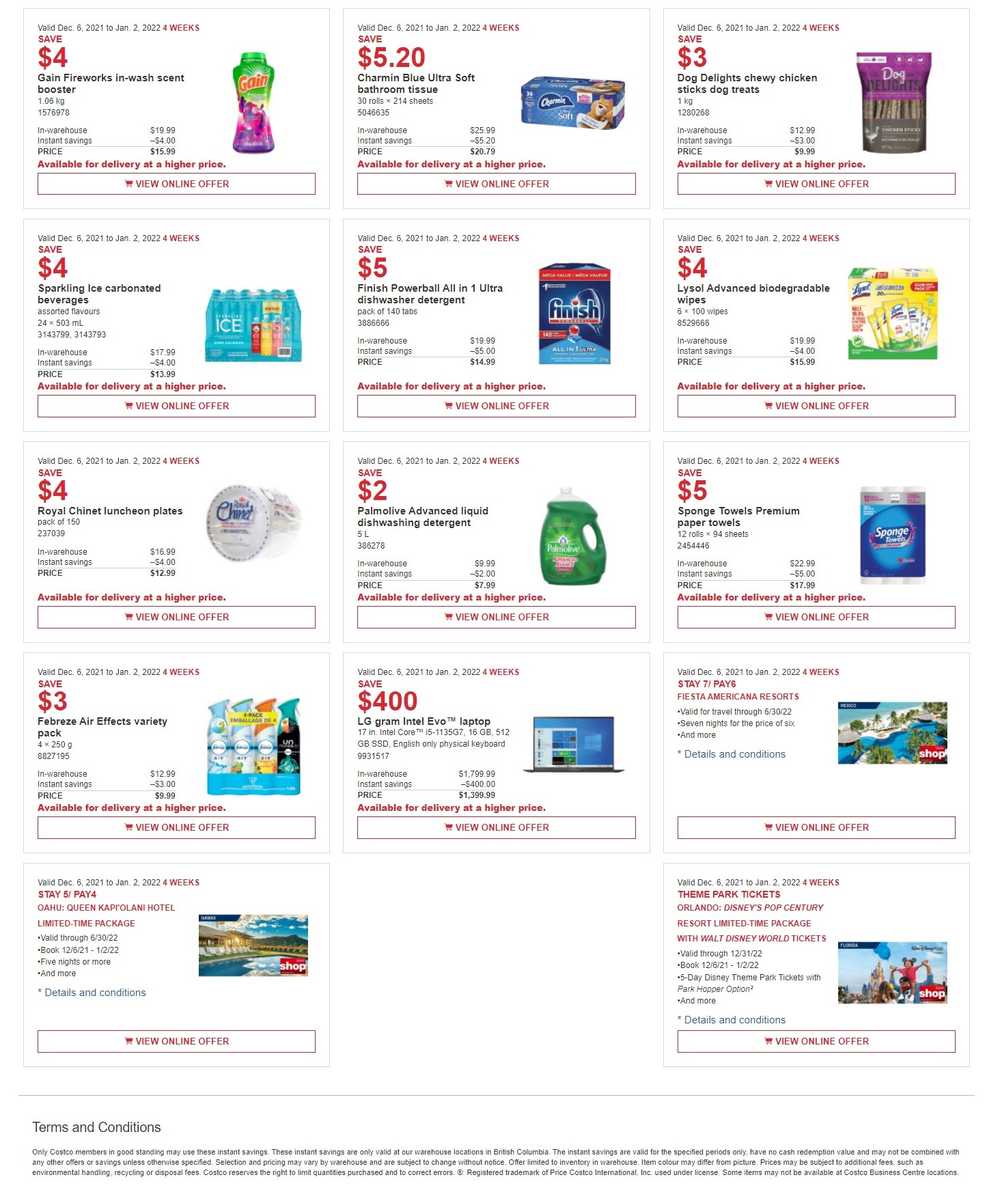 Costco (BC, AB, SK & MB) Weekly Savings December 6 to January 2