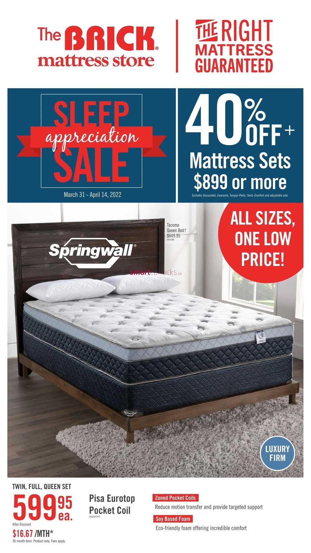 The Brick Mattress Store Flyer March 31 To April 14