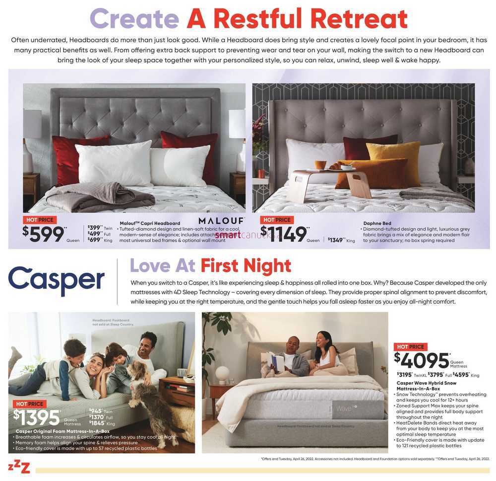 Sleep Country Flyer April 20 to 26
