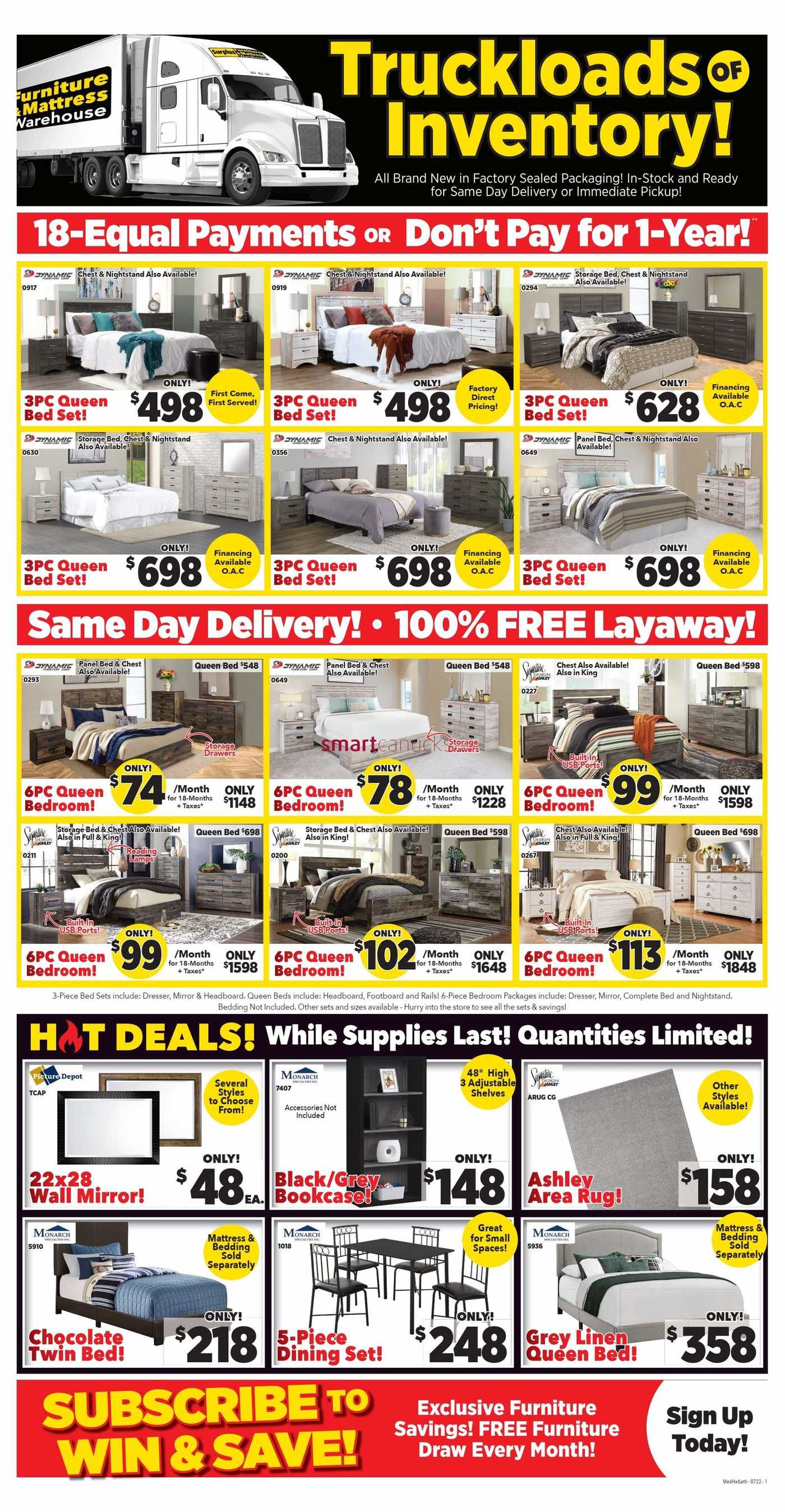 Surplus Furniture & Mattress Warehouse (Lethbridge) Flyer July 4 to 10