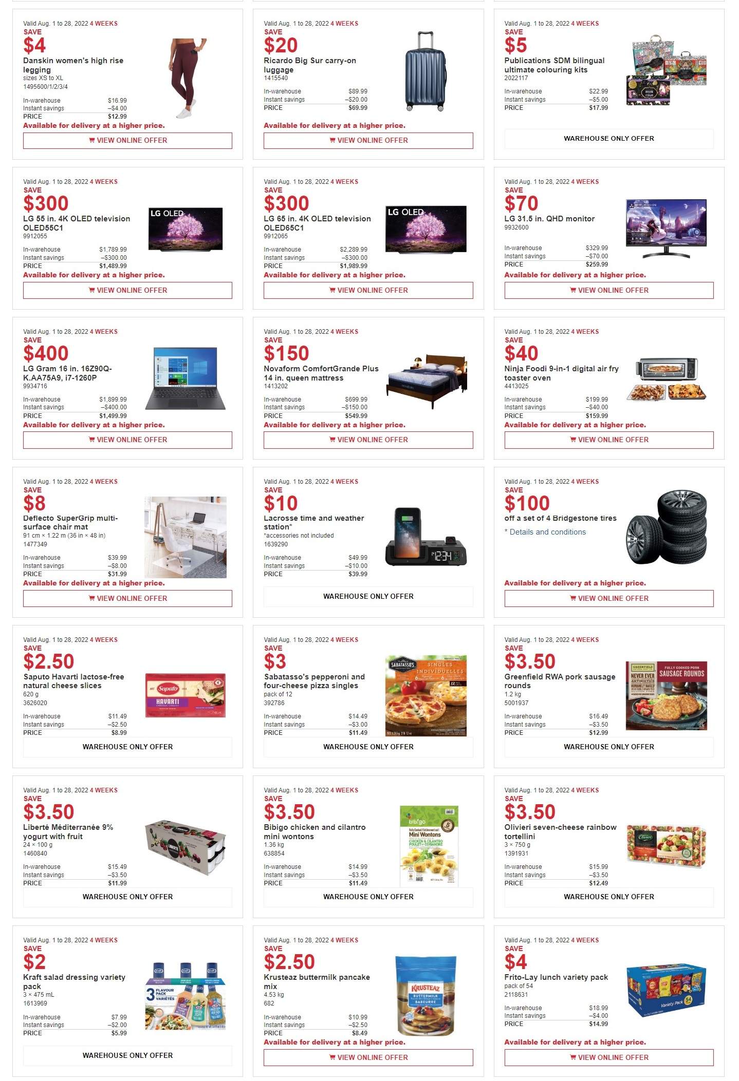 Costco (ON, Atlantic & West) Weekly Savings August 1 to 28