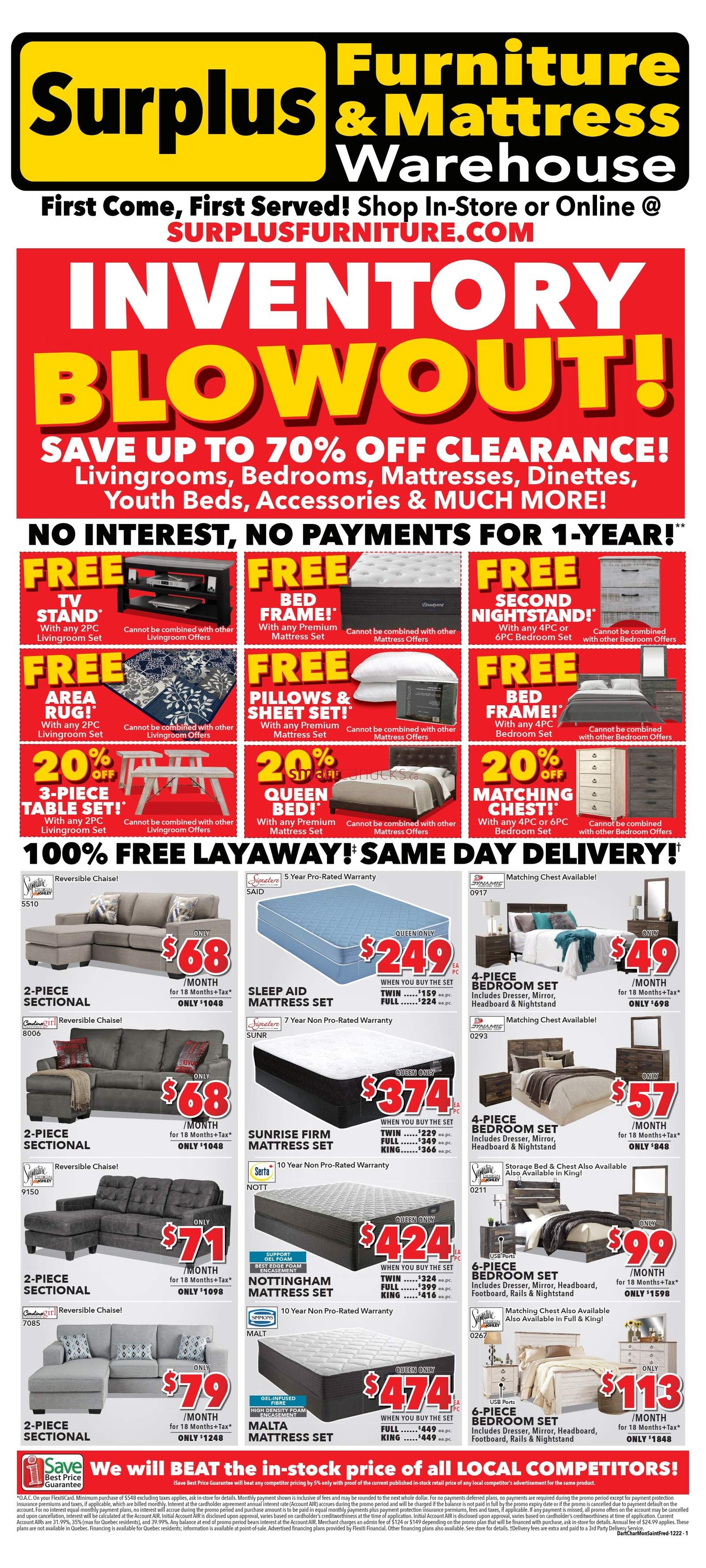 Surplus Furniture & Mattress Warehouse (Saint John) Flyer November 28