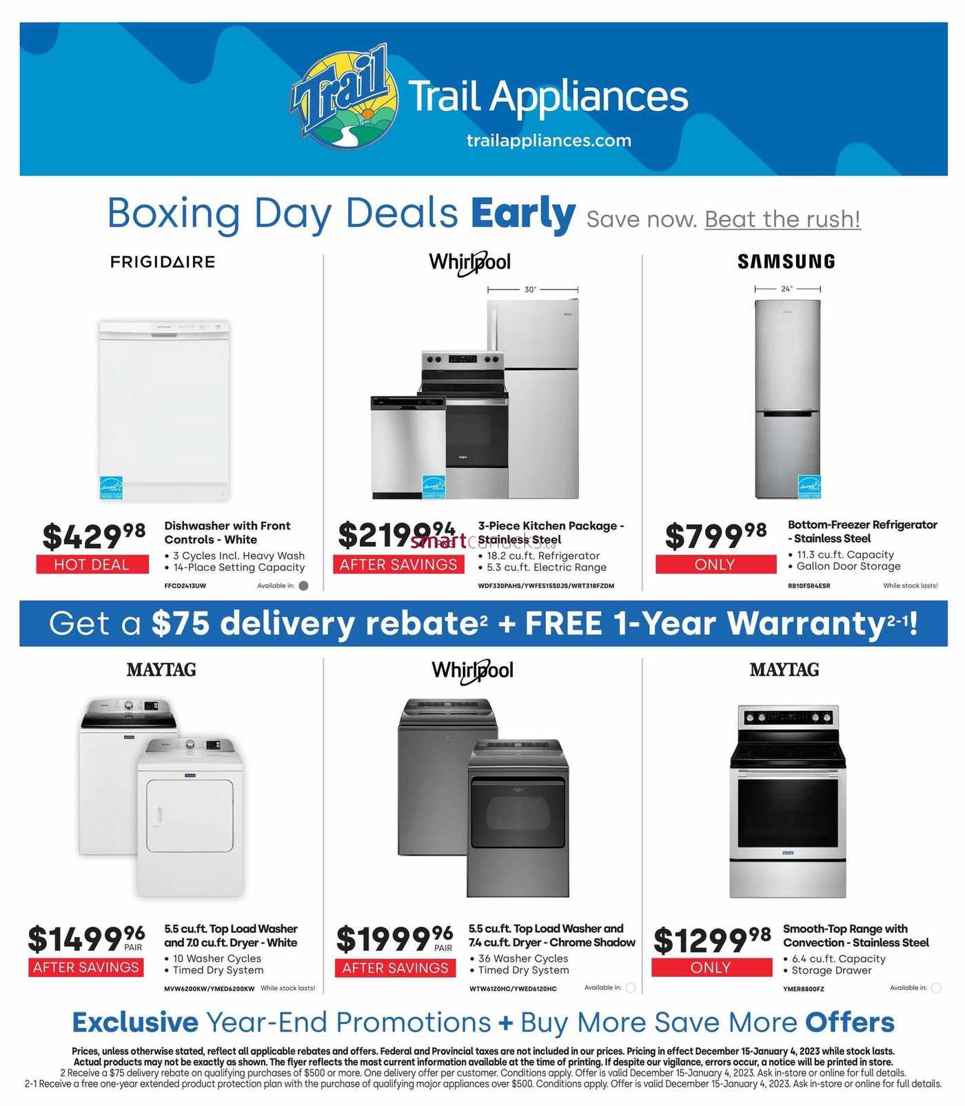 Trail Appliances BC Flyer December 15 To January 4