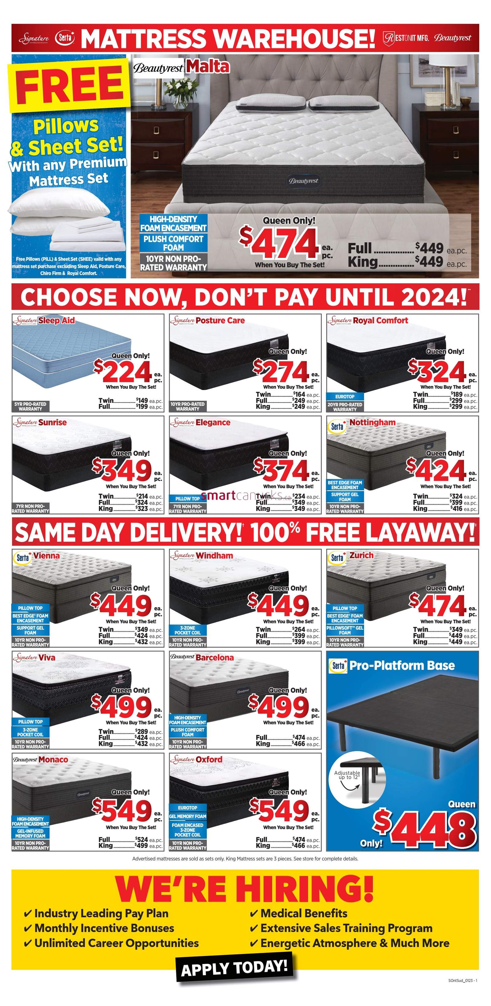 Surplus Furniture & Mattress Warehouse (Barrie) Flyer January 2 to 8