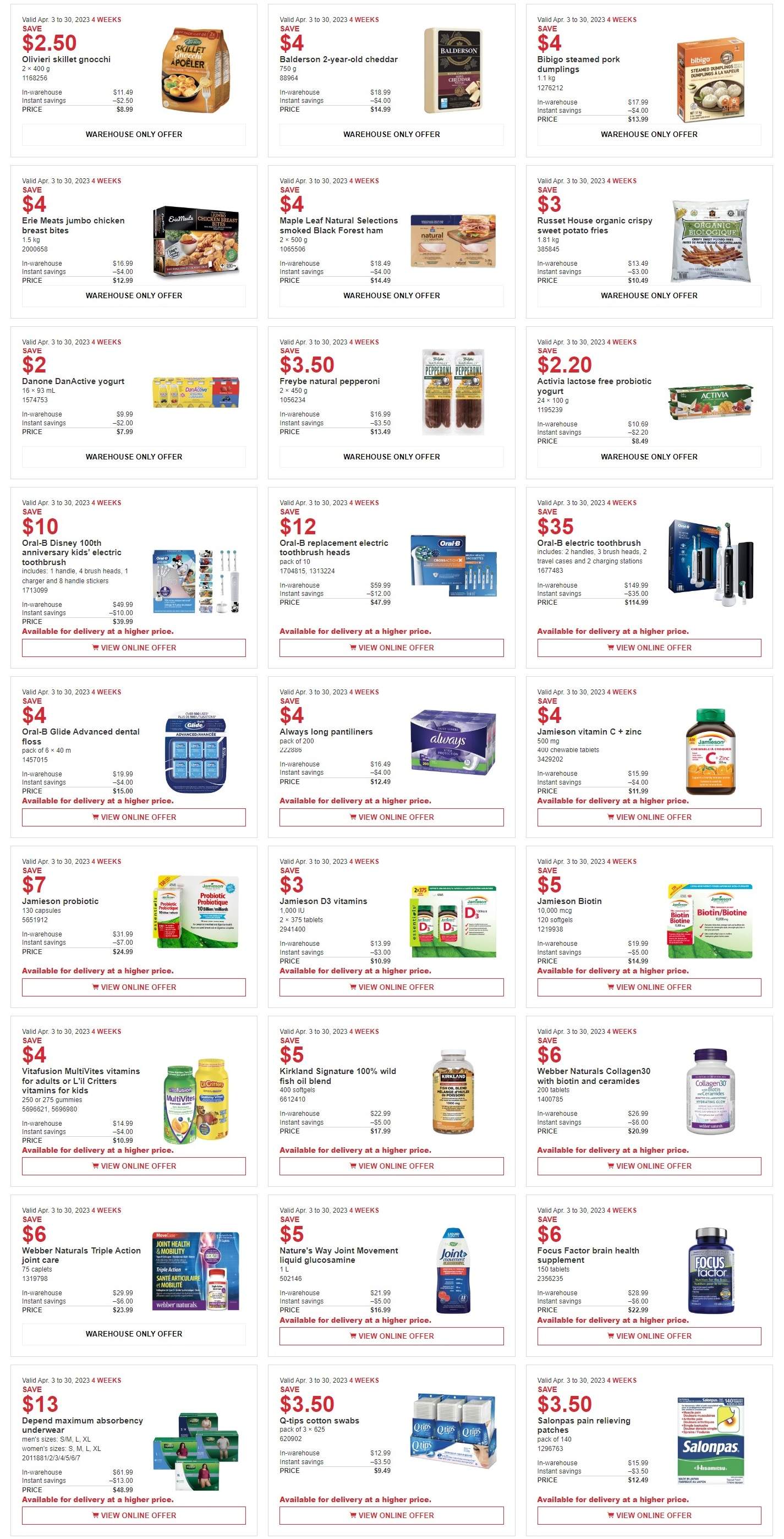 Costco (BC, AB, SK & MB) Weekly Savings April 3 to 30