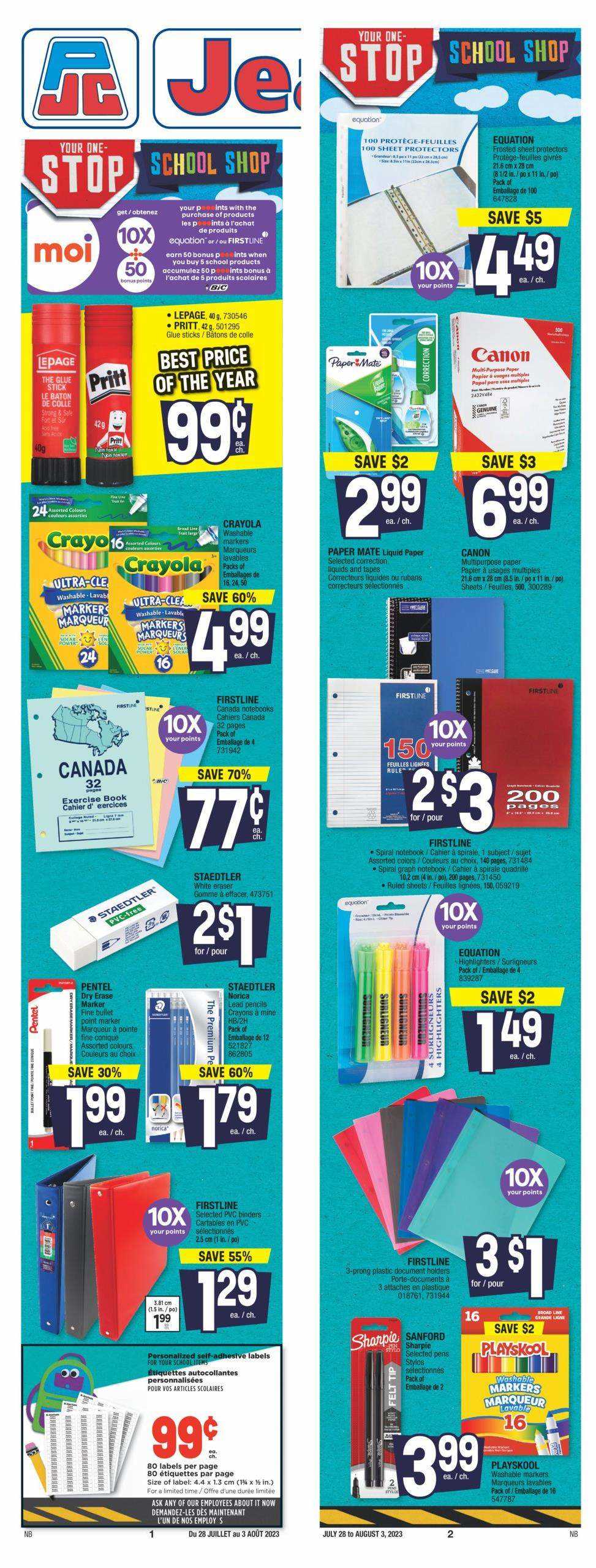 Jean Coutu (NB) Flyer July 28 to August 3