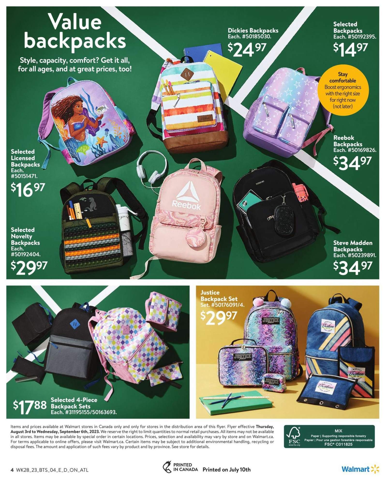 Walmart Back To School Flyer August 3 to September 6