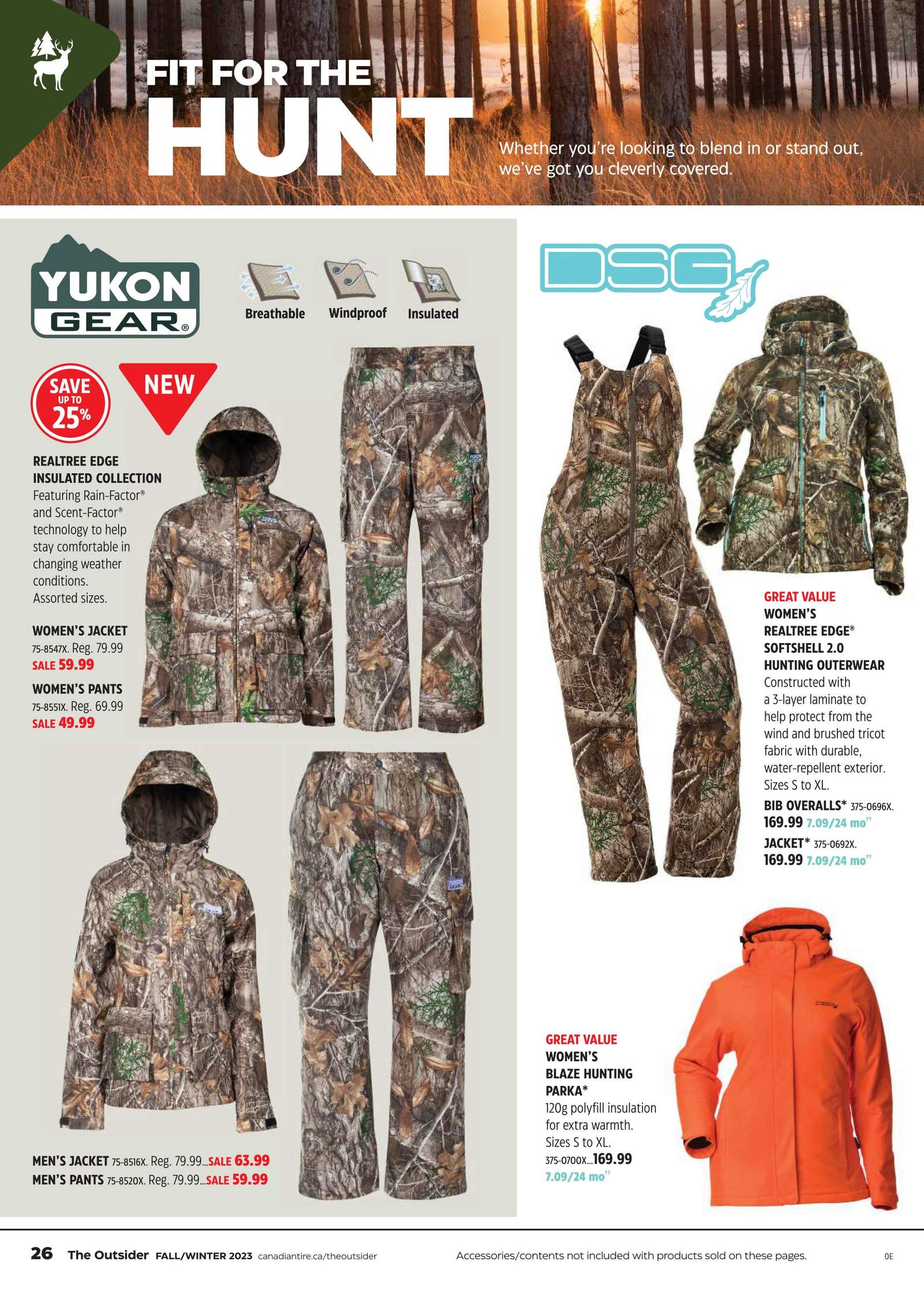 Yukon Gear Men's Insulated Water-Resistant Windproof Hunting Jacket with  Cargo Hand Pockets, Realtree Edge Camo