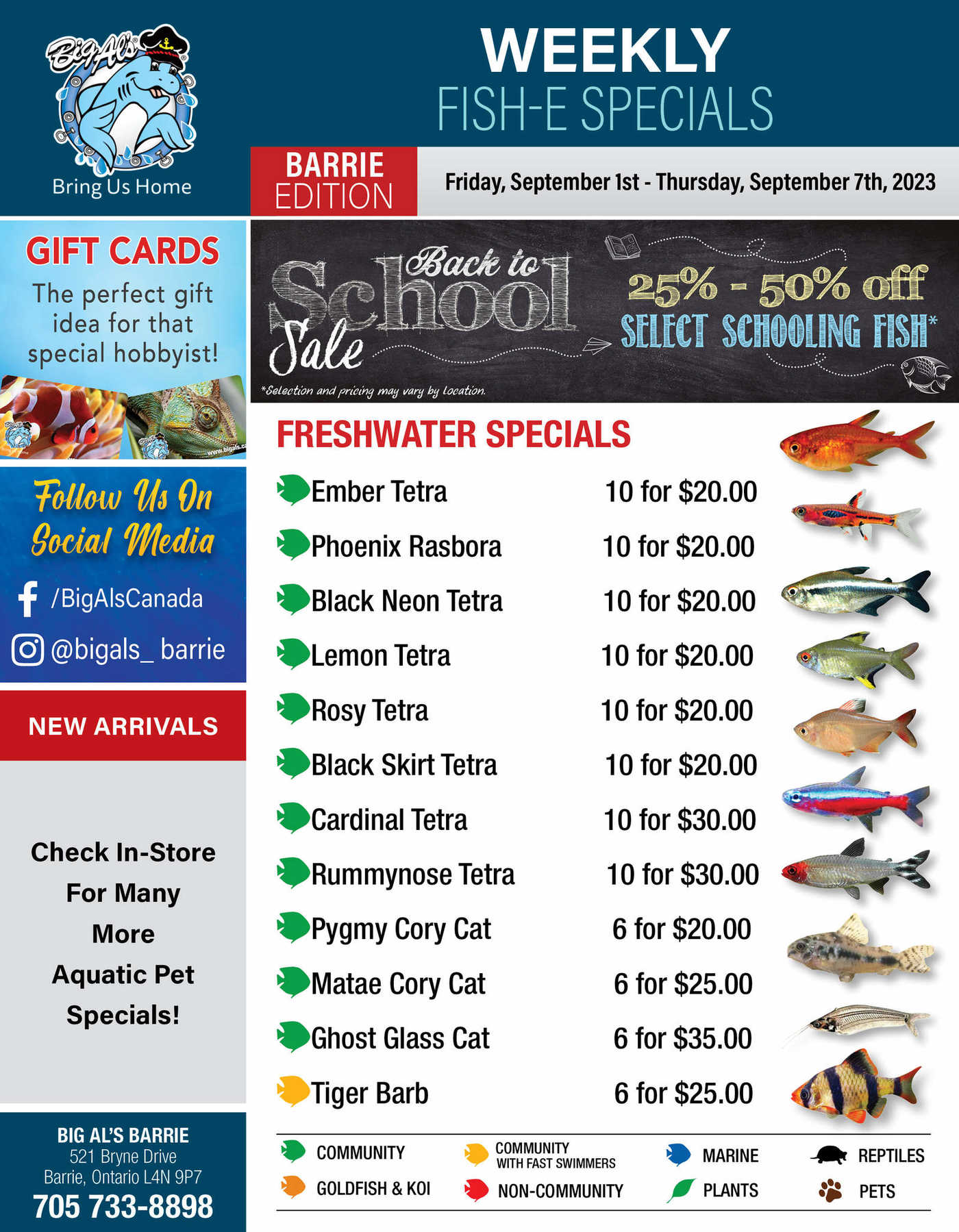 Big Al's (Barrie) Weekly Specials September 1 to 7