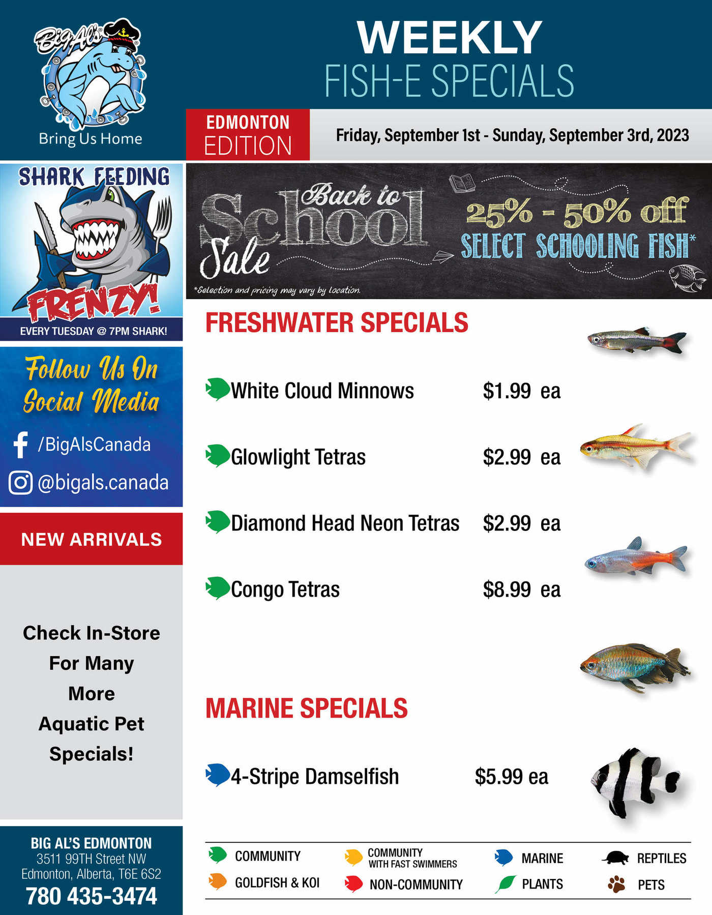 Big al s edmonton weekly specials september 1 to 7