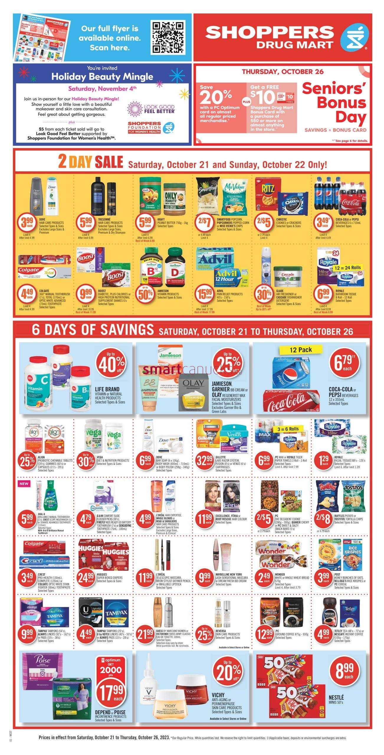 Shoppers Drug Mart (West) Flyer October 21 to 26