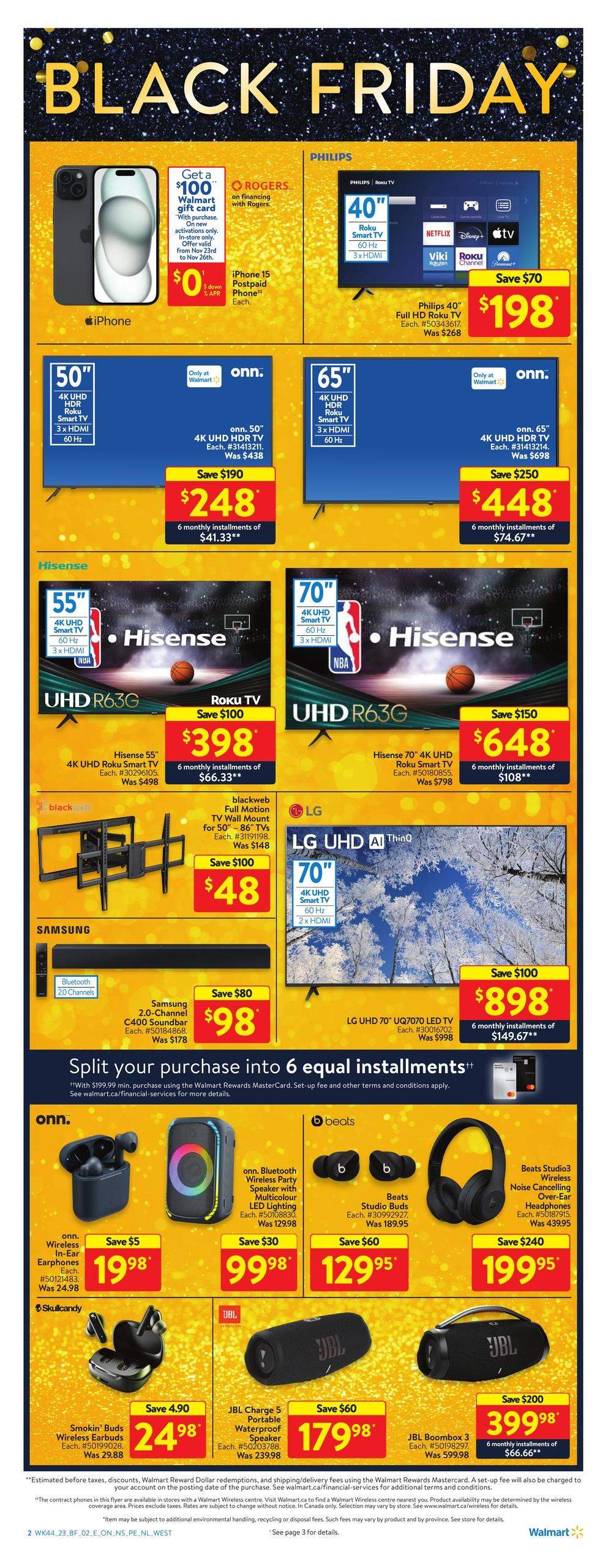 Walmart Black Friday Flyer November 23 to 29, 2023