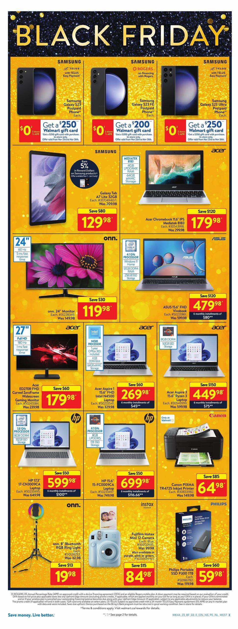 Walmart Black Friday Flyer November 23 to 29, 2023