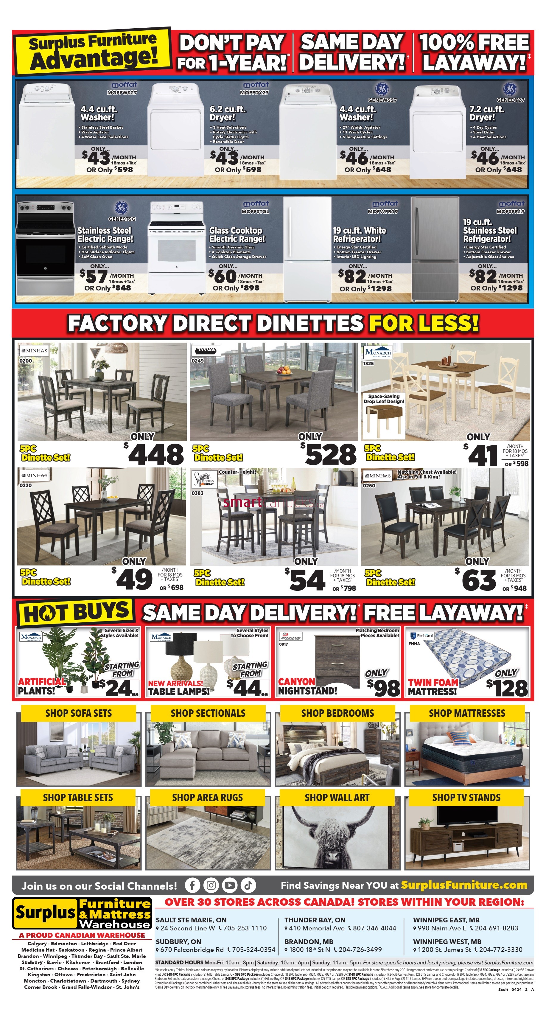 Surplus Furniture & Mattress Warehouse (Sault Ste Marie) Flyer April 8 ...