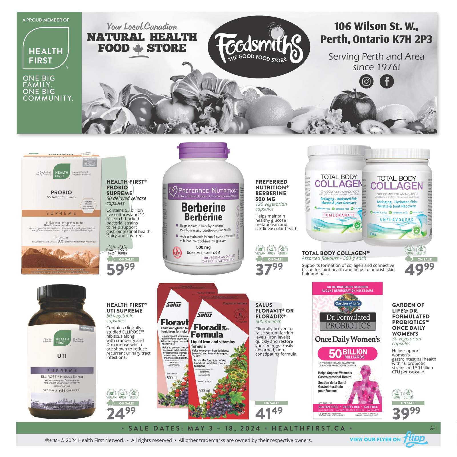 Foodsmiths Health First Flyer May 3 to 18