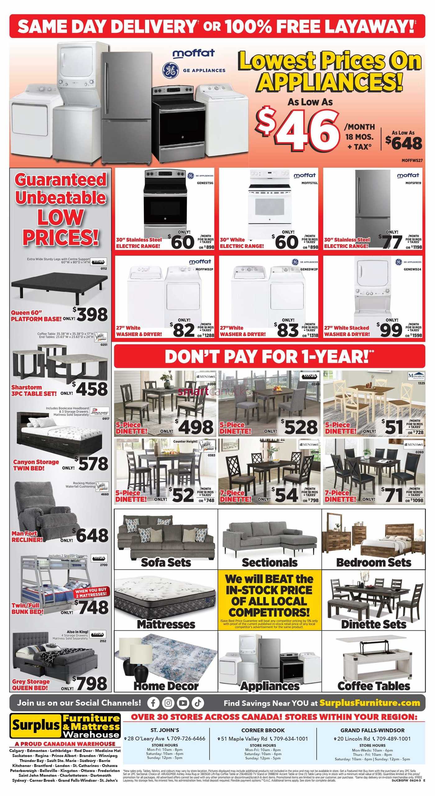 Surplus Furniture & Mattress Warehouse (Grand Falls Windsor) Flyer June ...