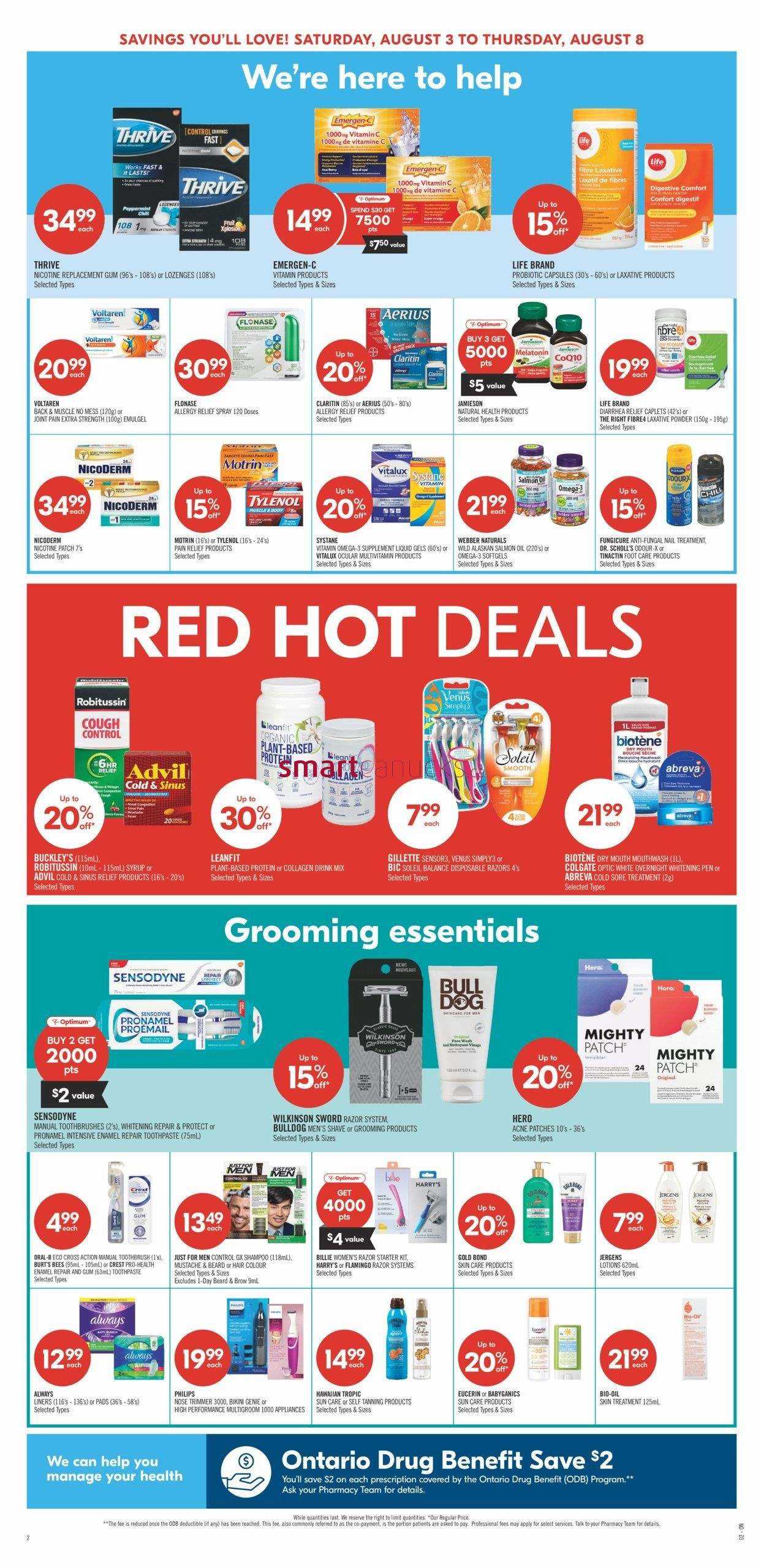 Shoppers Drug Mart (ON) Flyer August 3 to 8