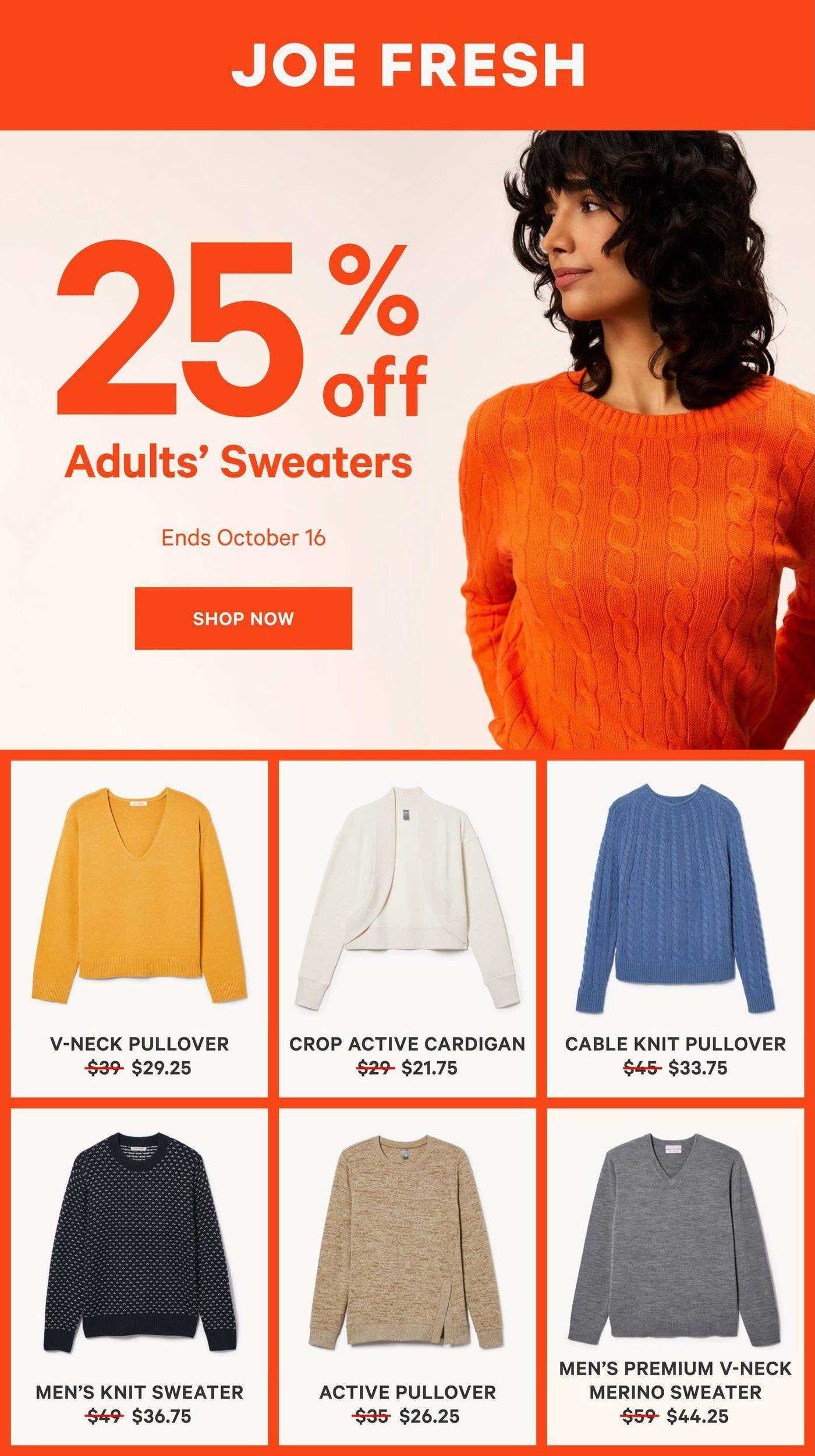 Joe Fresh Flyer October 4 to 10