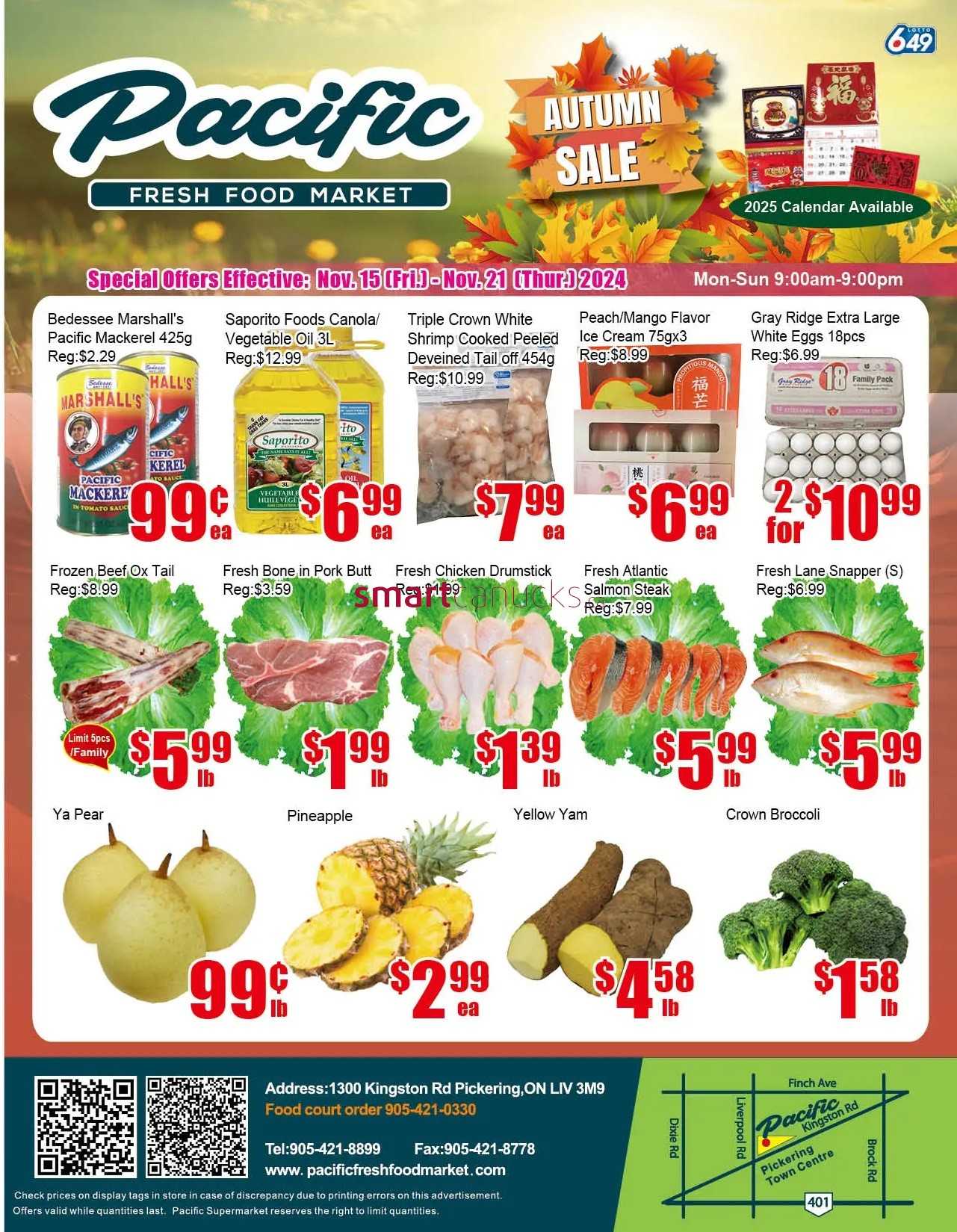 Pacific Fresh Food Market (Pickering) Flyer November 15 to 21