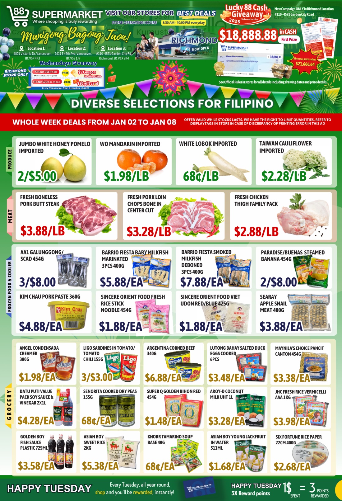 88 Supermarket Flyer January 2 to 8