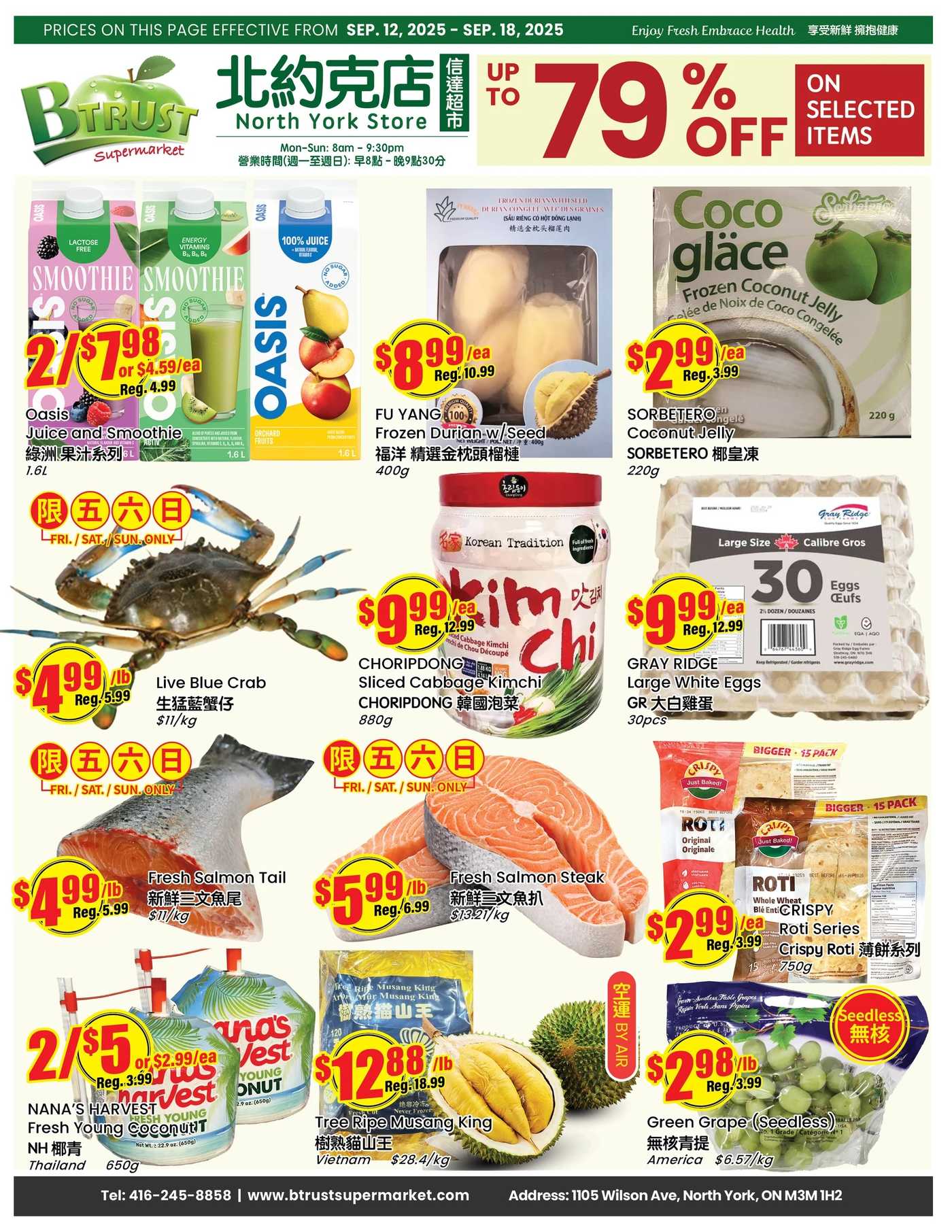 Btrust Supermarket (North York) Flyer September 12 to 18